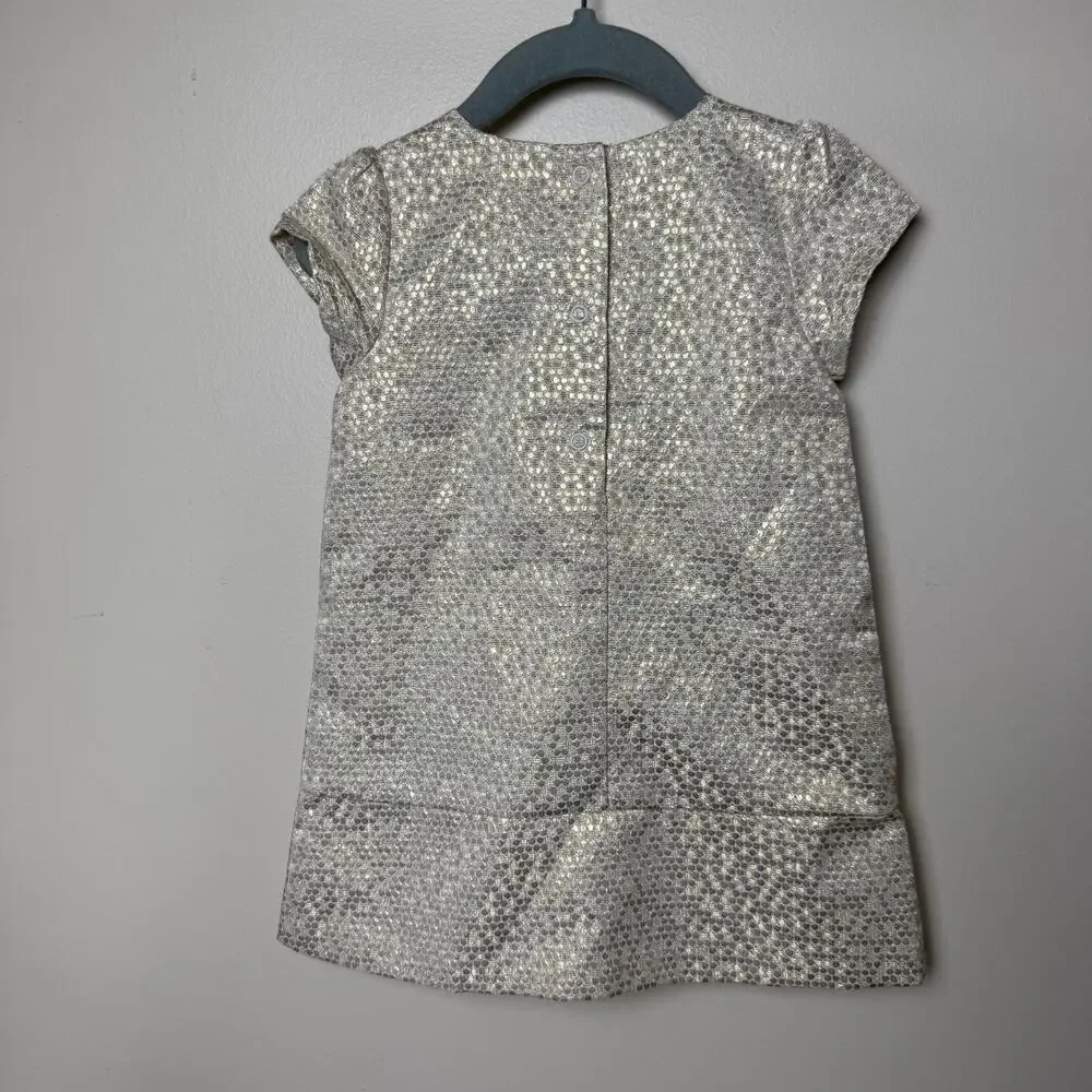 Gymboree Gold Shimmer Baby Dress Bow Size 12-18 months Formal Holiday Party NWT